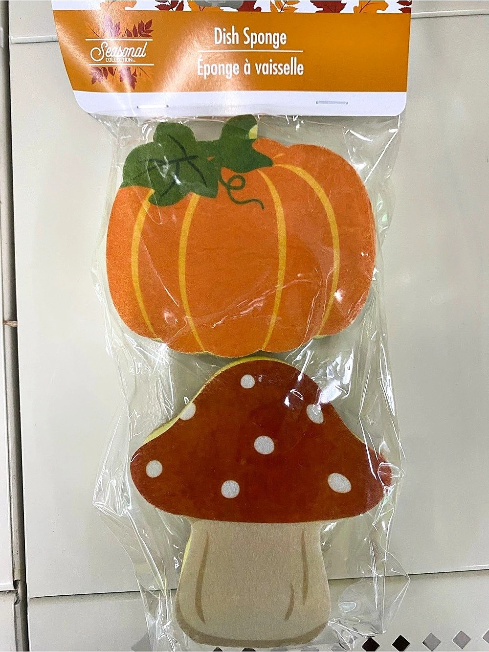 TWO Seasonal Pumpkin & Mushroom Dish Sponge Set NWT